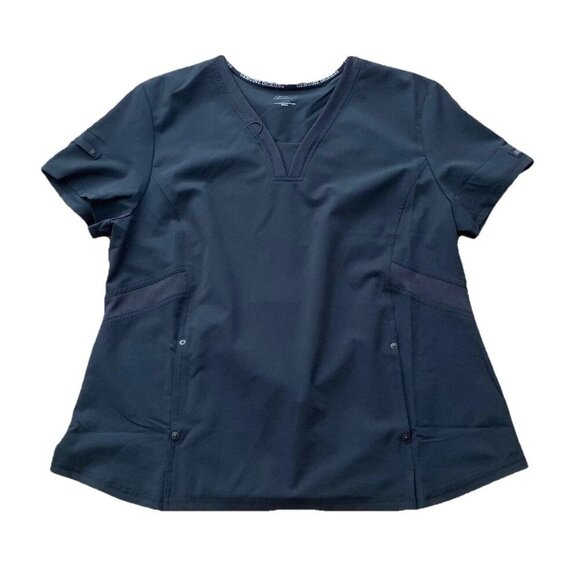 Dickies Womens Scrub Top Size 2XL Pewter Gray Short Sleeve V-Neck NWT - Picture 1 of 10